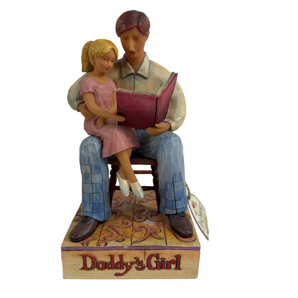 Jim Shore Heartwood Creek Daddy's Girl Figurine‎ Father's Day Daughter Reading